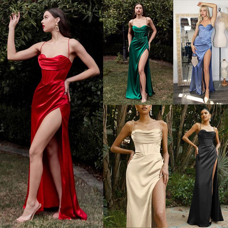 2023 Spring Summer New Women Sexy Sleeveless Solid Color Sling Dress