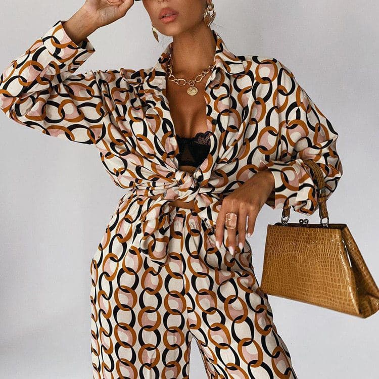 2023 Autumn New Fashion Printed High-End Loose and Comfortable Casual Suit Pants