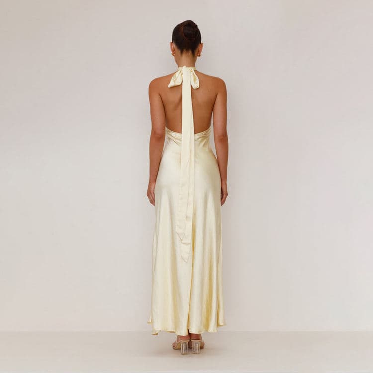 2025 Sexy Dresses Hanging Neck Split Dresses Sleeveless Dresses Wholesale