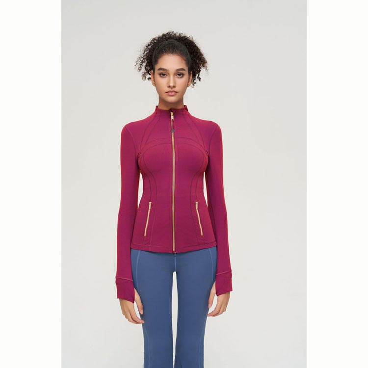Rum red+gold zipper