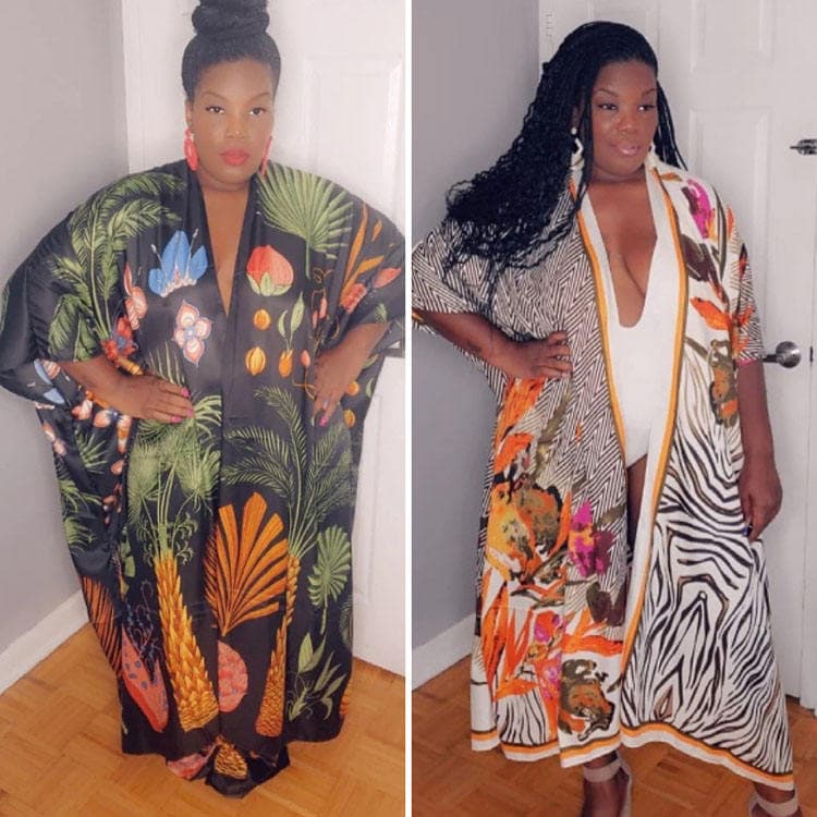 2022 Unique Printing Loose Cardigan Popular Fashion Large Robe Sunscreen Swimsuit Cover up