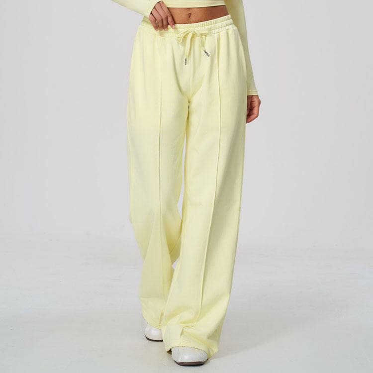 Women Casual Sports Trousers Daily Wear High Waist Sweatpants Loose Straight Leg Jogger Pants with Pockets