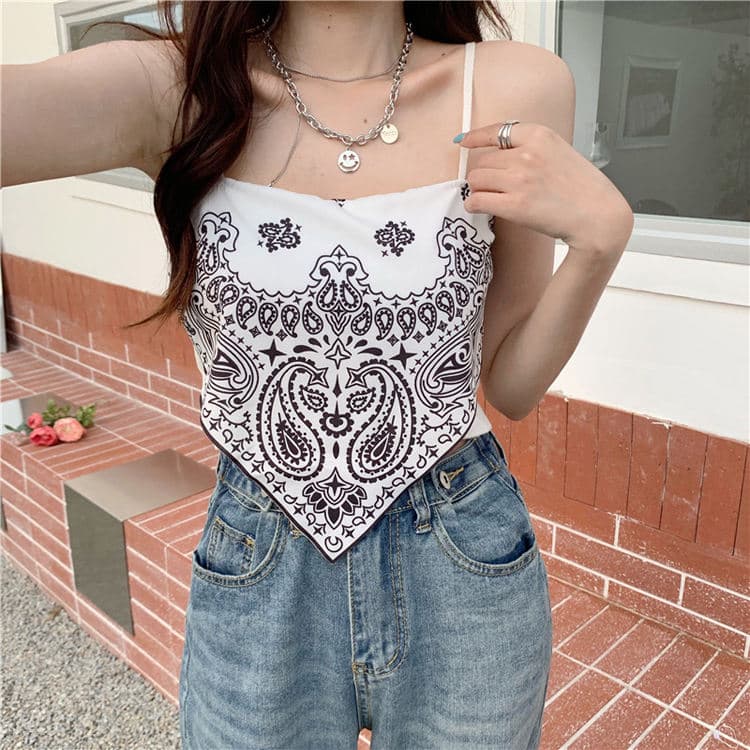 Camisole Summer Outside Wear Triangle Scarf Bustier Hot Girl Sexy Belly Bandana Type Scarf Waistcoat Tops