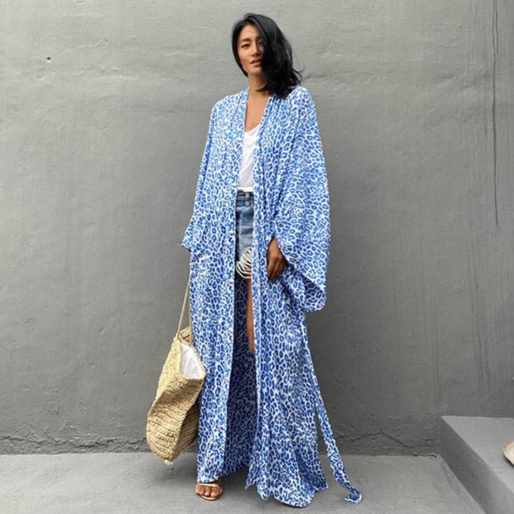 New Plus Size Ladies Beach Vacation Maternity Robes Kimono Sun Protection Cover up