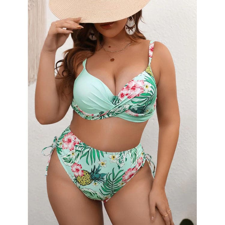 Womans Underwear Bikini Plus Size Swimsuits for Women 2023 Floral Bikini 2 Piece Set Hotties Bikini Swimsuits