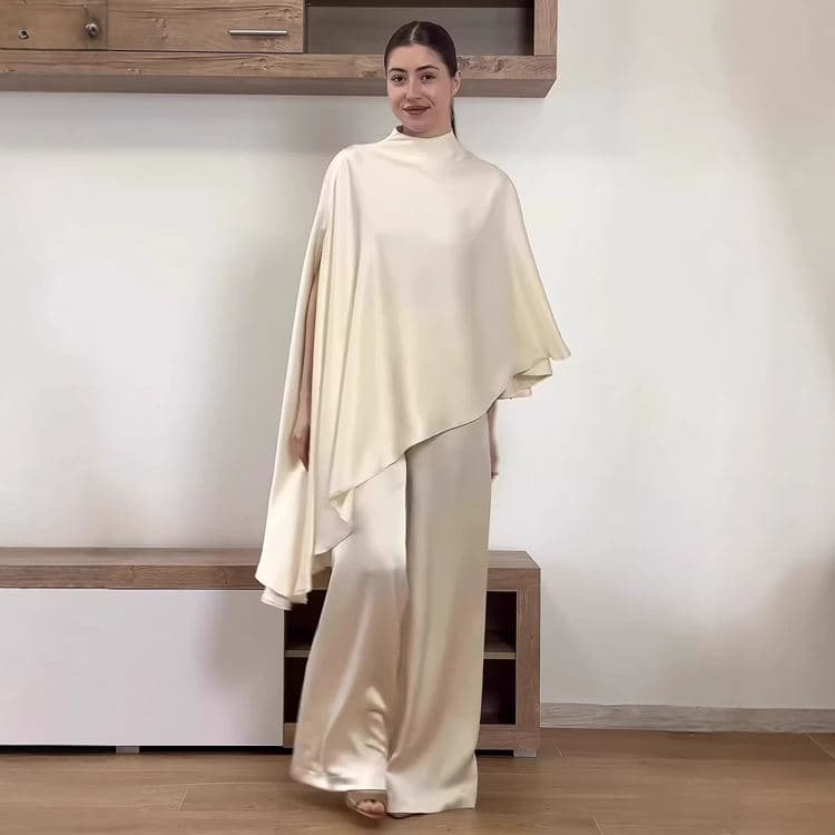 Wenshuo Loose  Stand Collar Top Wholesale Simple Straight Trousers Custom logo Solid Color Matching Set Factory Directly