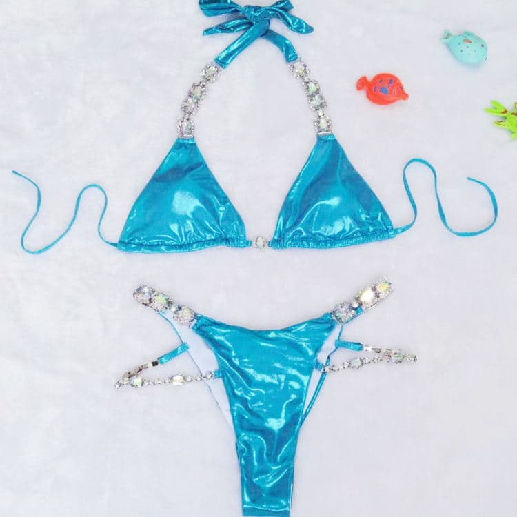 Sexy Two Piece Swimwear Hot Sale Luxury Crystal Diamond Swimwear for Women