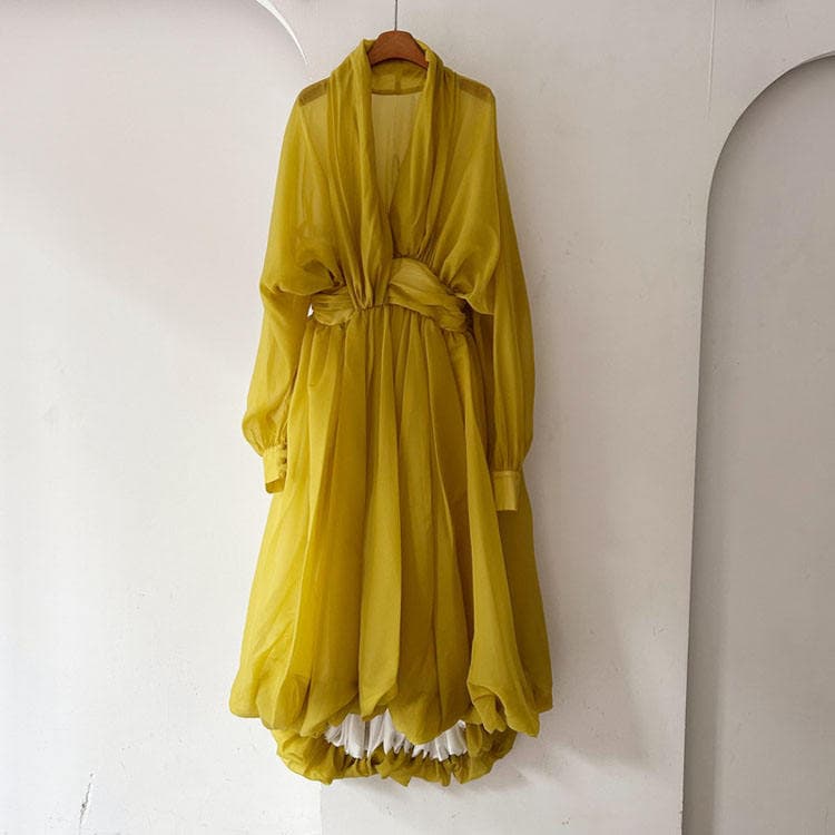 Wenshuo Solid Color Dress Wholesale Long Sleeve Dress Custom logo High Quality Dress Factory Directly