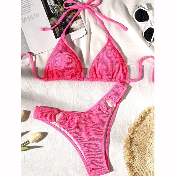 2023 New Buckle Solid Color Bikini Sweet Girls Micro Swimwear Designer Bikinis Sets