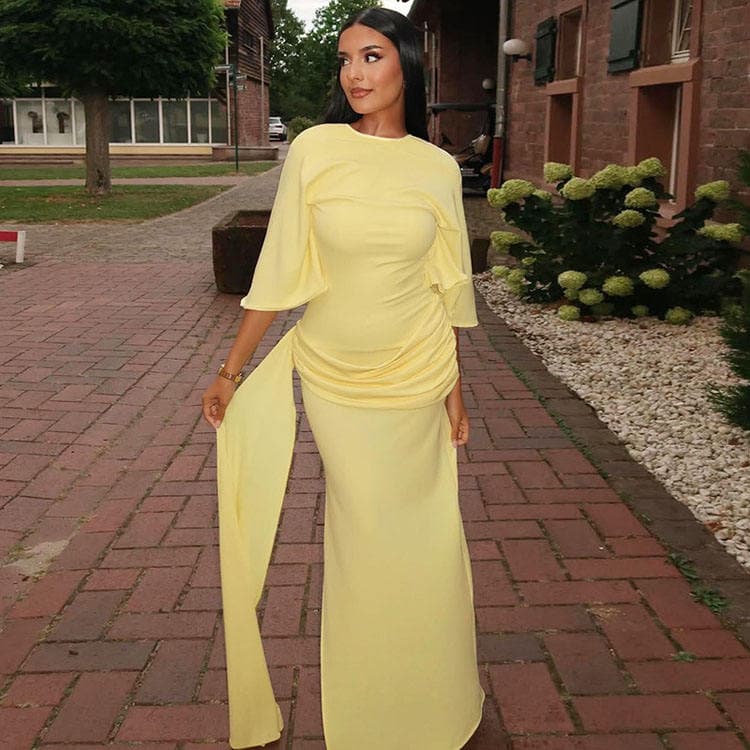 Wenshuo Short Sleeve Dress Custom logo Casual Bandage Dress Wholesale Solid Color Dress Factory Directly