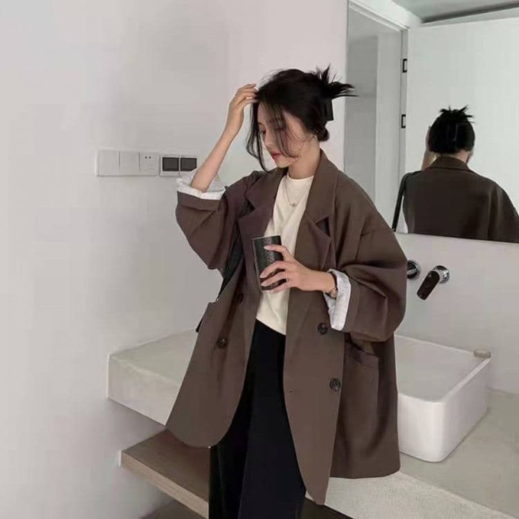 2022 New Style Suit Fashion Coat Solid Color Loose Commuter Suit