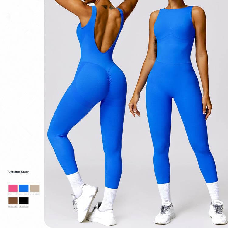 New Tight Back Yoga Bodysuit Sports Fitness Hollow Hip Lifting Bodysuit Female