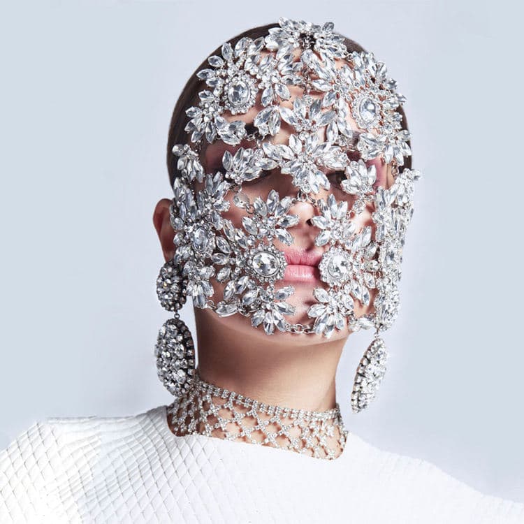 Popular Unique Makeup Ball Mask Personalized Holiday Party Performance Female Diamond Mask