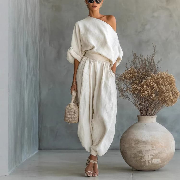 S-5XL Wenshuo Off Shoulder Top Wholesale Solid Color Suit Custom logo Loose Women Suit Factory Directly