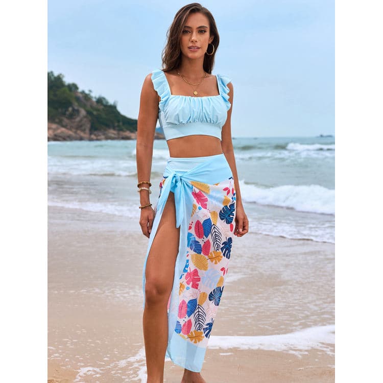 Wholesale 2025 New Swimwear Ruffle Bikini Elegant Cute Girls Swimwear Bikini