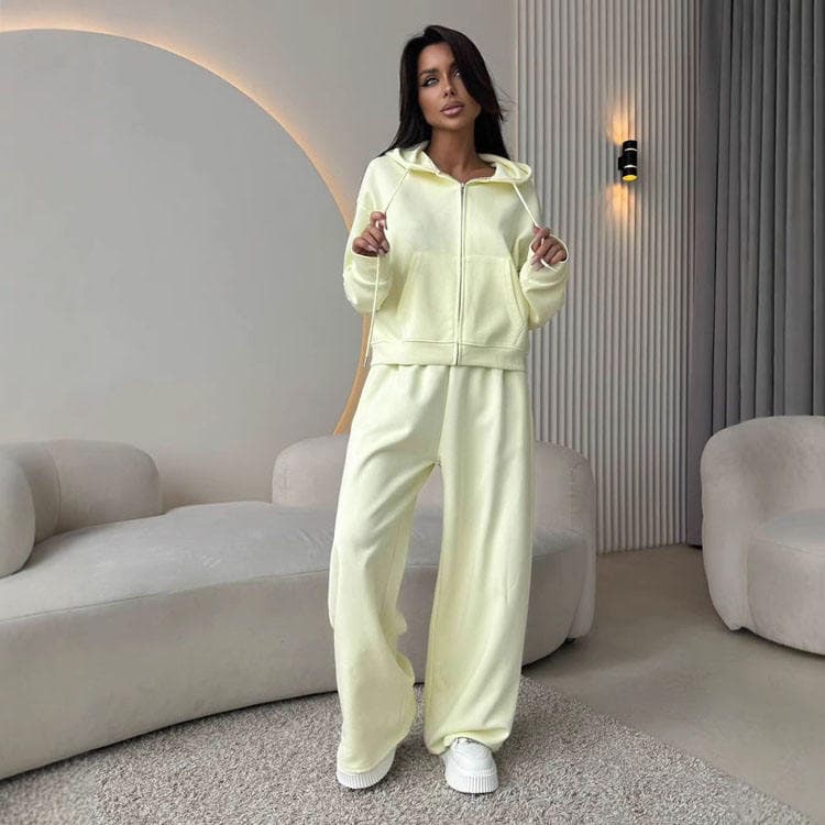 Wenshuo Hooded Loose Tracksuit Factory Direct Outdoor Long Sleeve Top Wholesale Drawstring Trousers Custom logo