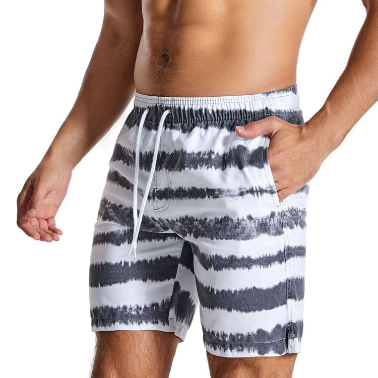 New Quick Dry Beach Pants Striped Printed Shorts Casual Beach Shorts