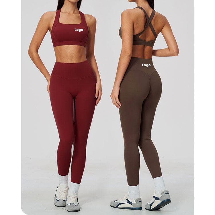 Fall Winter Running Fitness Set Cloud Feel Shockproof Bra and High Waist Compact Legging Quick Dry Yoga Set