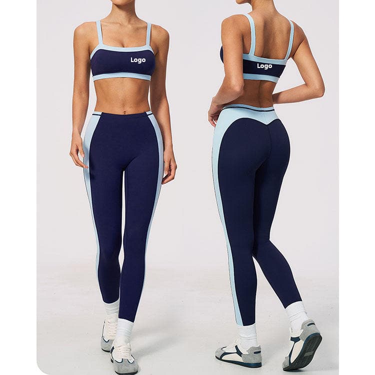 78 Nylon 22 Spandex Quick Dry Workout Set Nude Feel Bra and Legging 2 Piece Women Yoga Set