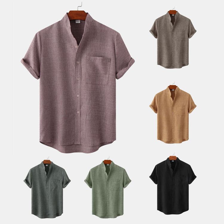 Summer 2023 New Men Hot Supply Short Sleeved Pure Color Men  Beach Shorts