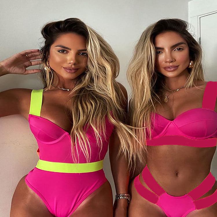 2024 New Hot Sale Sexy Spa Holiday Bikini Fashion Deep v High Cut Women Beach Swimwear&beachwear