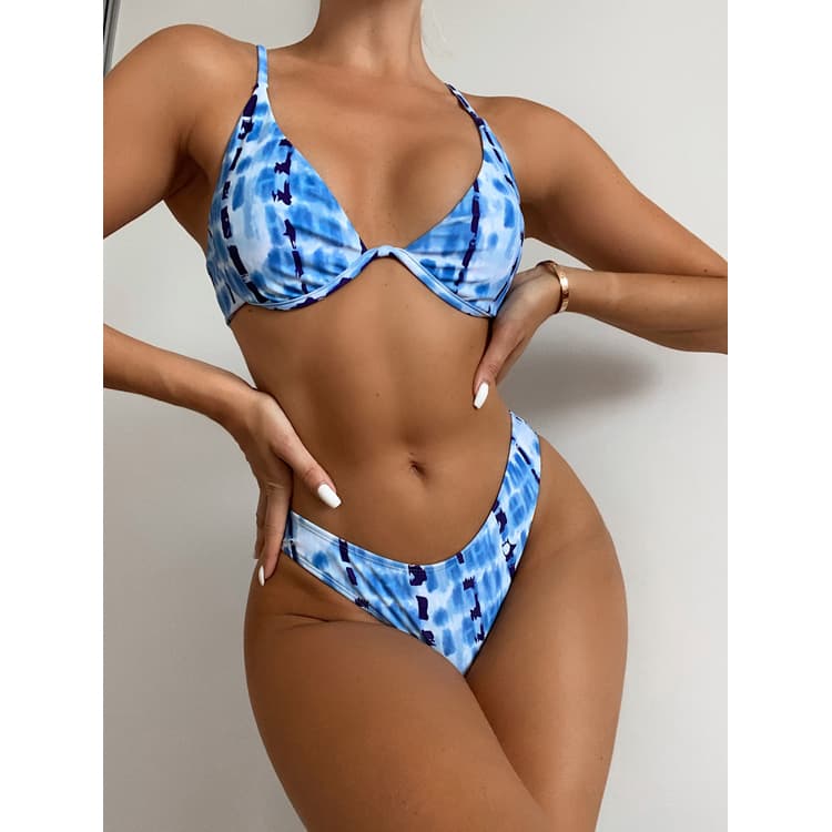 New Arrival Push up Bikini High Waist Bathing Suit Two Piece Double Faced Swimwear
