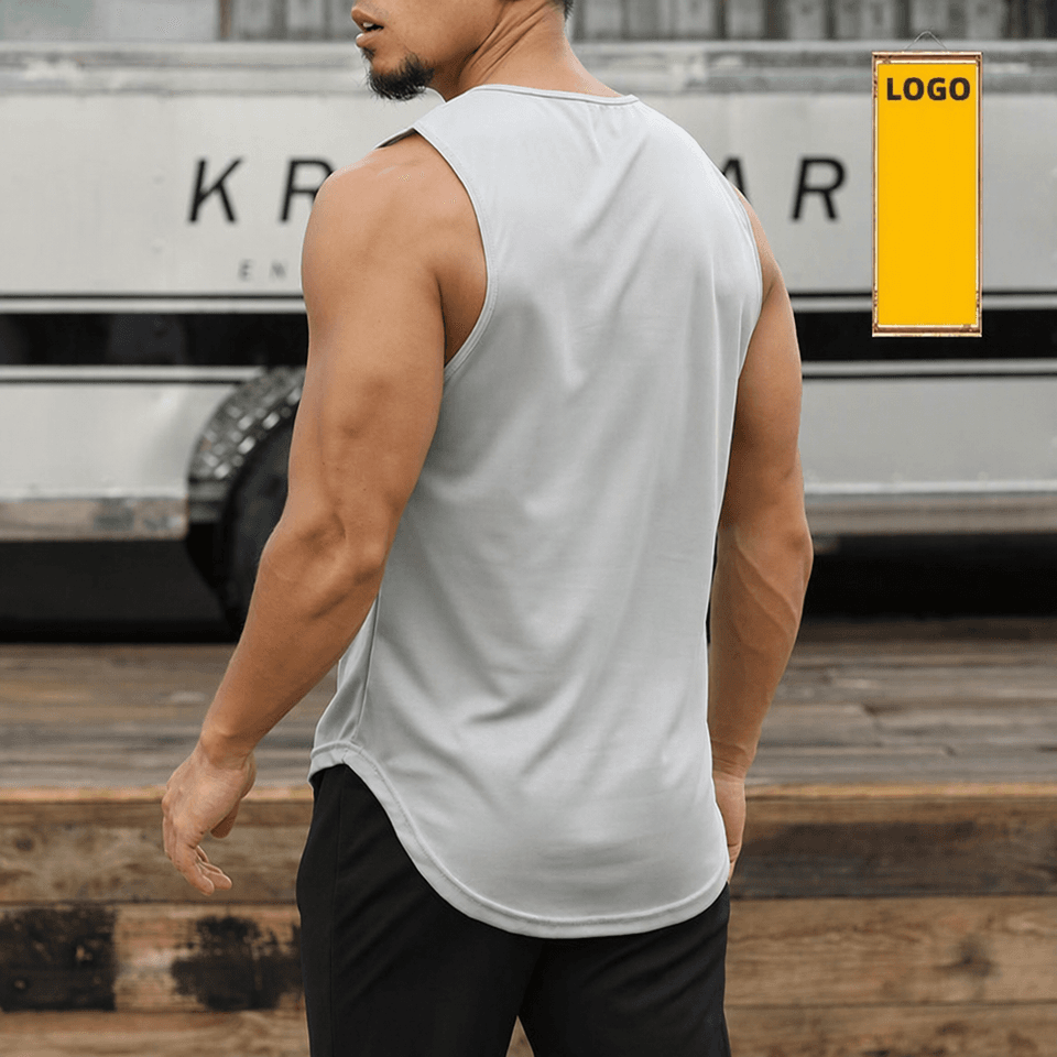 Wenshuo Solid Color Mens Top Factory Direct Sleeveless Sports Vest Wholesale Stylish Casual Top Custom logo