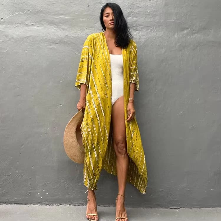 Beach Blouse Tie Dye Rayon Kimono Bikini Cover up Wholesale