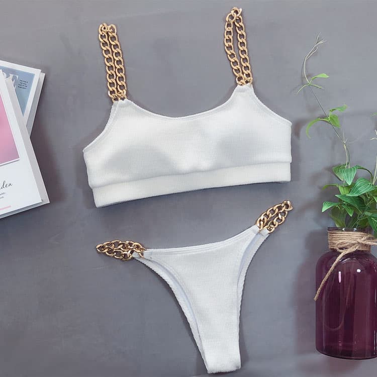 2020 Chain Two-piece Swim Suit Thong Micro Swimwear Sexy Super Mini Bikini