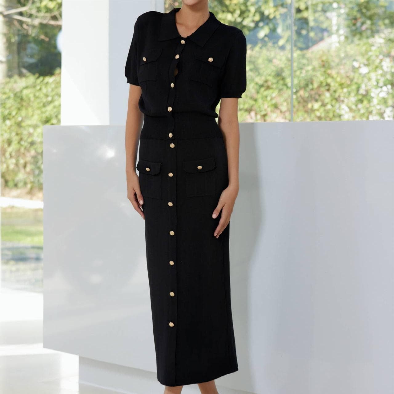 Lapel Short Sleeved Top Wholesale Casual Women's Suit with Custom logo Hip Wrapped Long Skirt Factory Directly