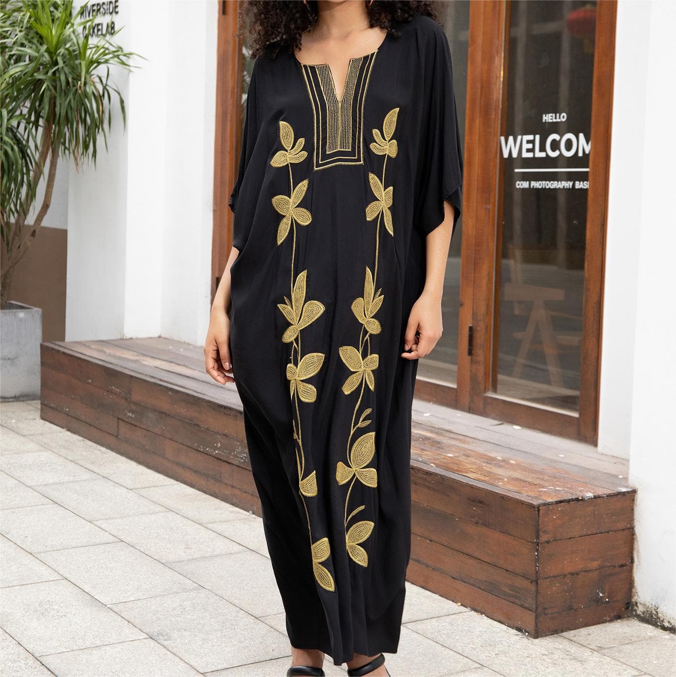 V Neck Pattern Printing Beach Cover Ups Bikini Cover up Wholesale Manufacturer Rayon Holiday Dress Factory Directly