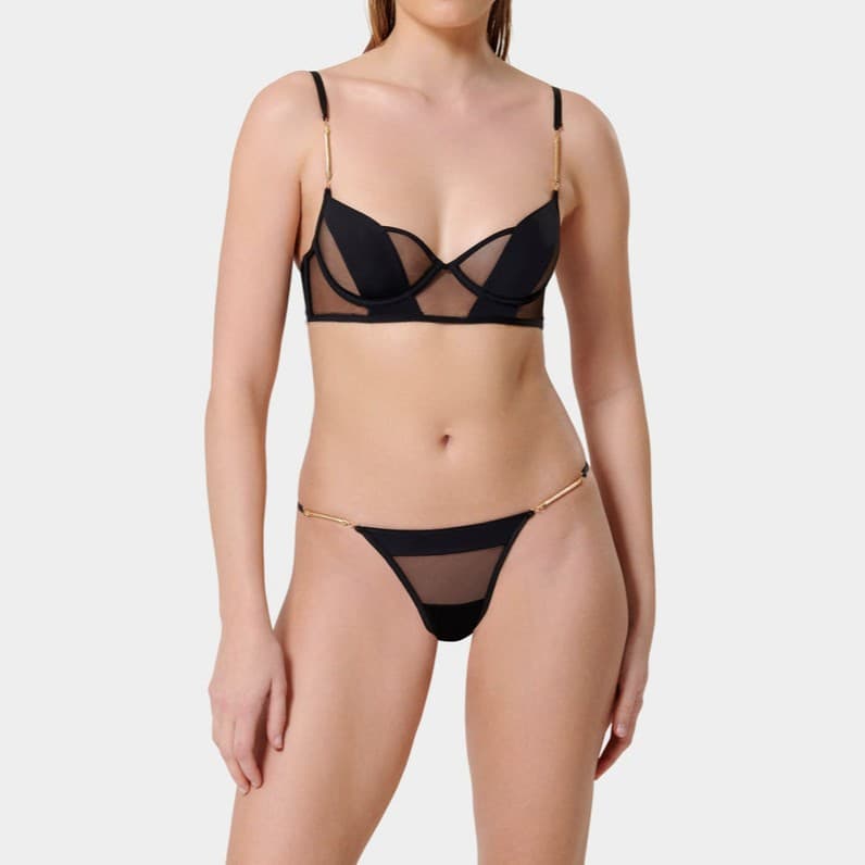 Thin Sexy Lingerie Wholesale Chain Push up Bra Manufacturer See Through Lingerie Set Factory Directly