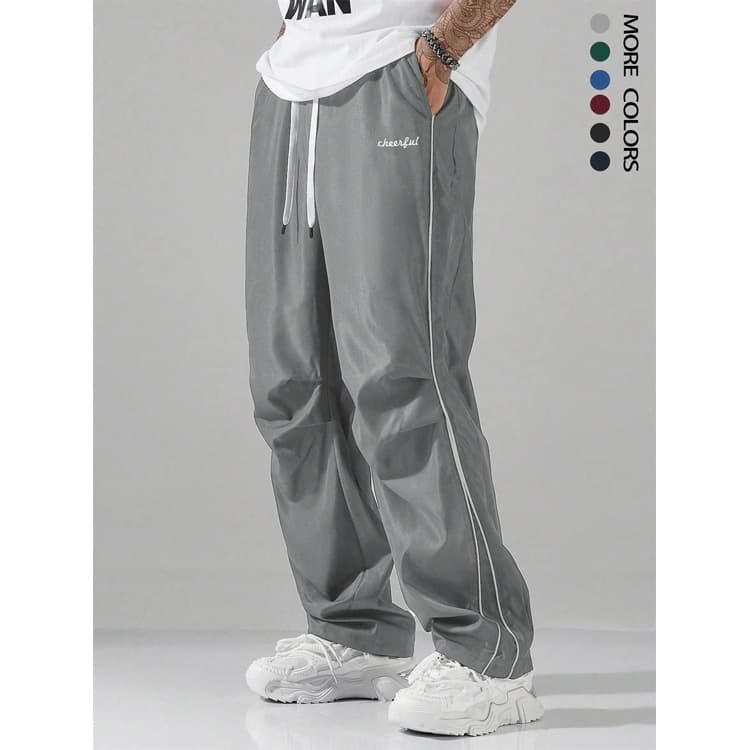 Wenshuo Casual Summer Trousers Factory Direct Drawstring Sweatpants Wholesale Stylish Straight Trousers Custom logo