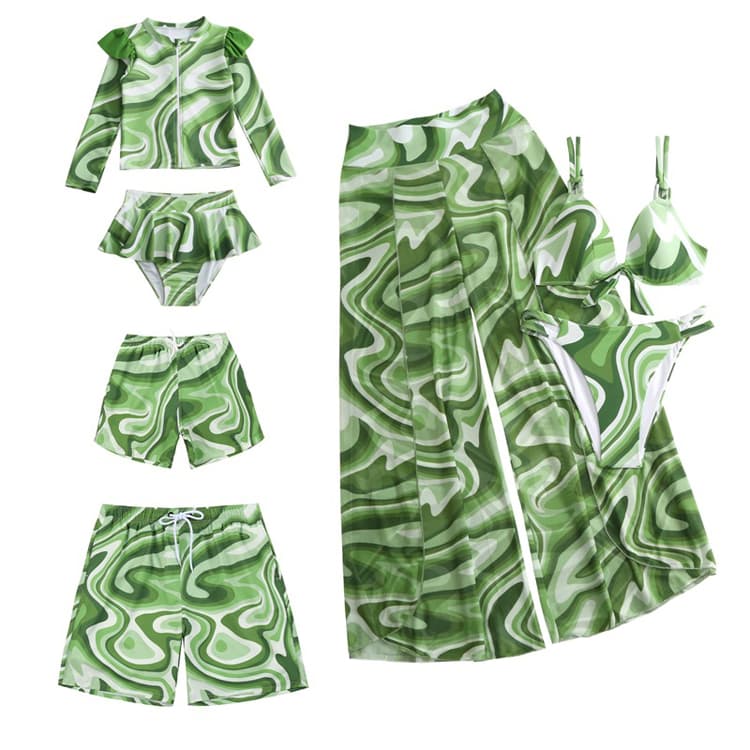 Wholesale New Family Swimwear Father and Son Beach Pants Family Suit Swimwear Beach Mother and Daughter Swimwear