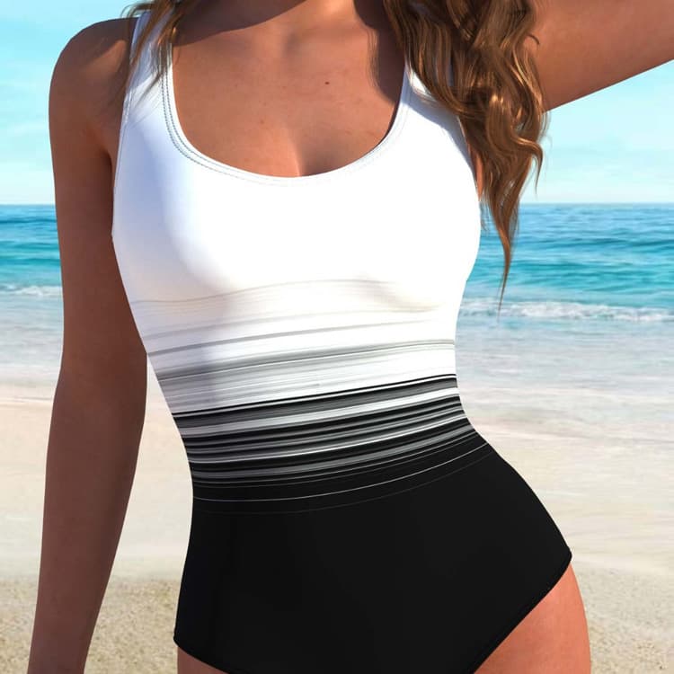 New Sexy Swimsuit Black and White Printed Swimsuit High Quality Plus Size Bikini