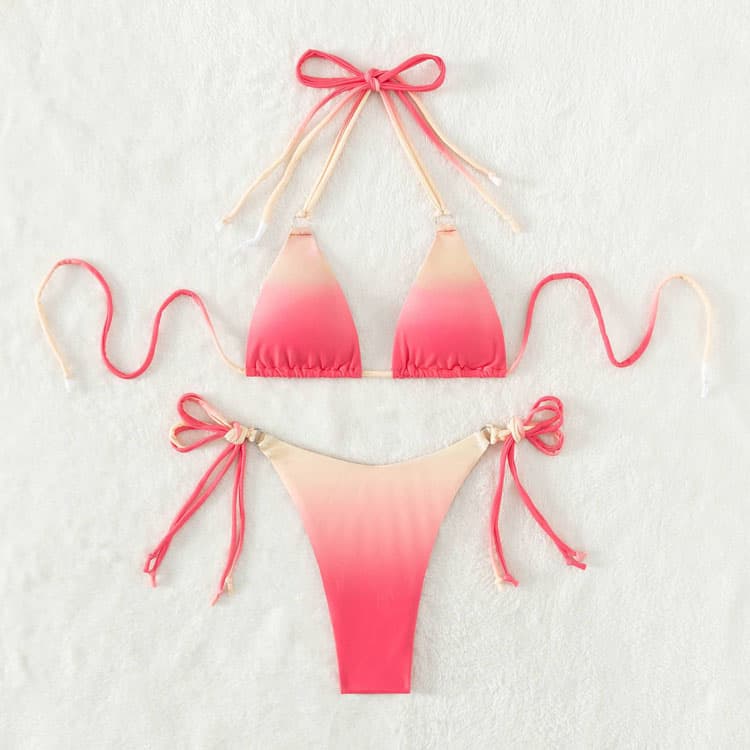 New Colorful Bikini Sexy Lace up Backless Swimwear Mini Swimsuit Wholesale Girls Swimwear