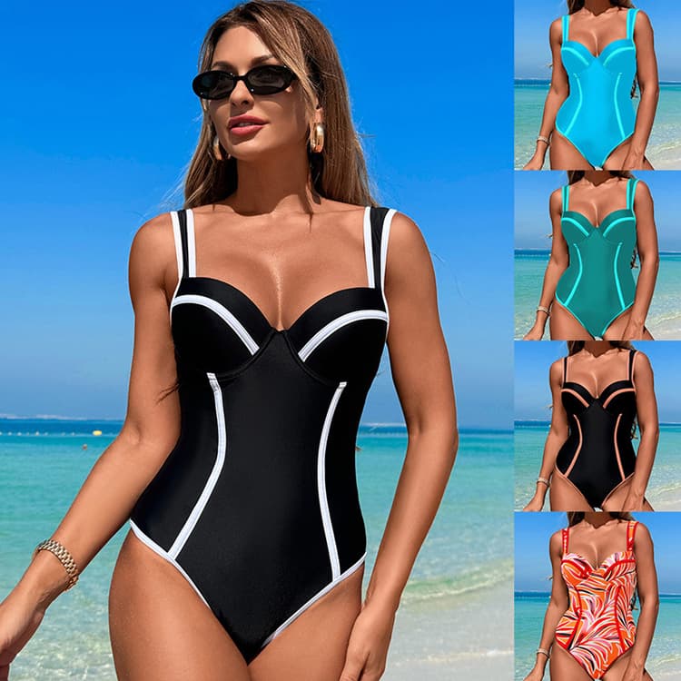 New Black and White Bikini High Waist Sexy Bikini Fashion Fitness Beach Swimsuit
