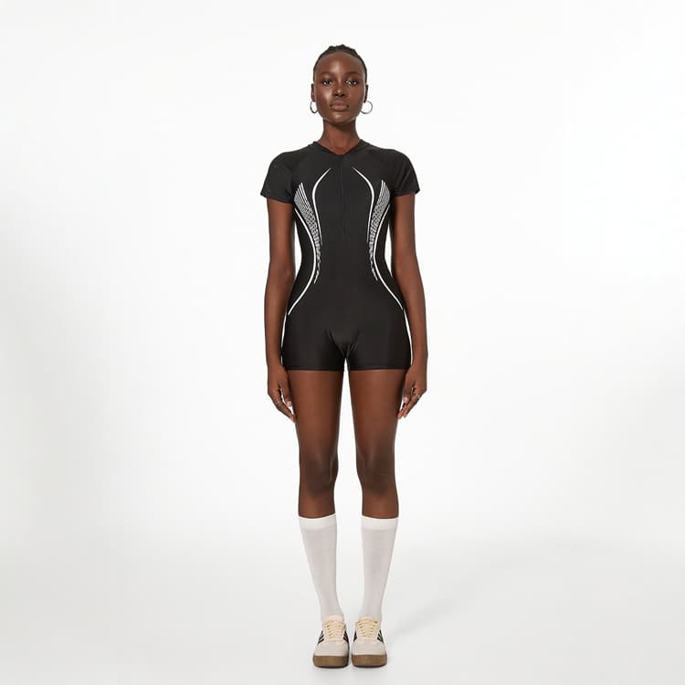 Wholesale Professional Sports Swimwear Comfortable and Conservative Fitness Bikini Plus Size Zipper Swimsuit