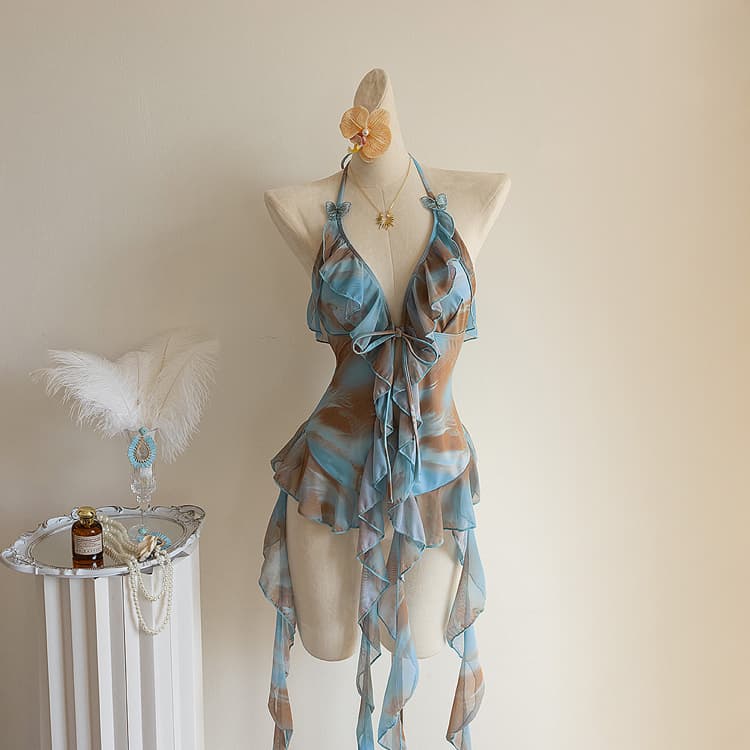 Low MOQ Custom Bikini Wholesale Beach Dresses Set Sexy Bow Swimsuit