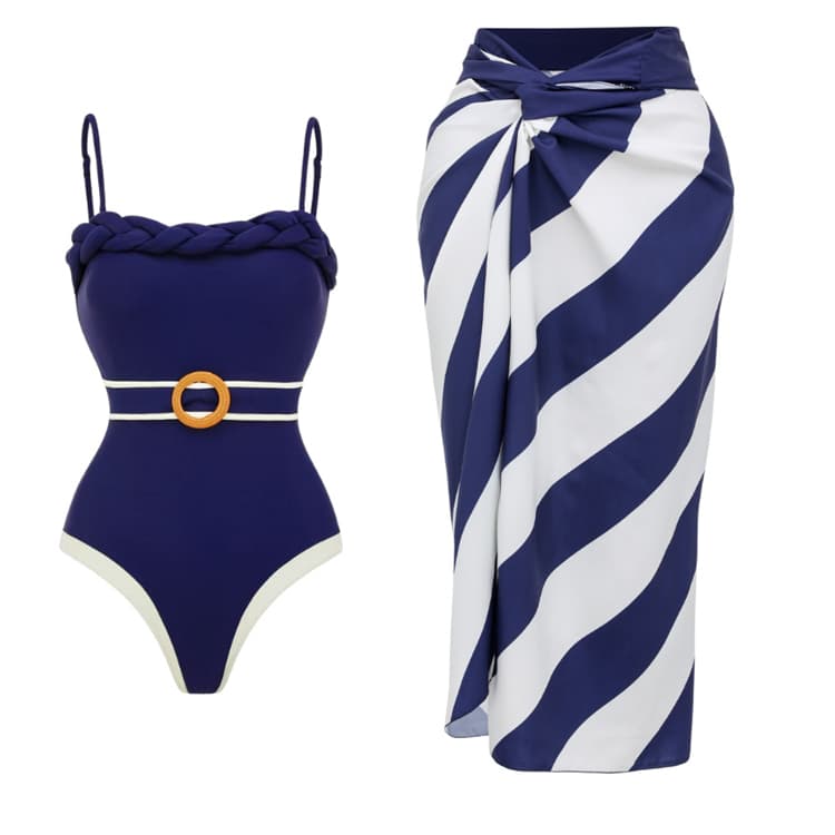 2026 Wholesale Sexy Slimming Swimsuit Nylon Belt Swimsuit Set for Women