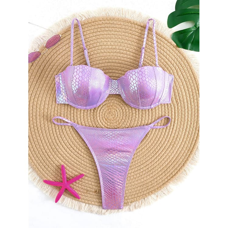 Wholesale Glitter Bikini Swimwear Sexy Push up Bikini Thong Swimwear for Women