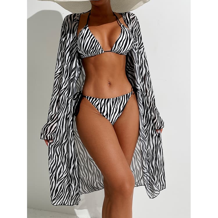 Factory Wholesale Customized LOGO Bikini Sexy Triangle Bandage Swimwear Fashion Printed Cover Ups Swimwear