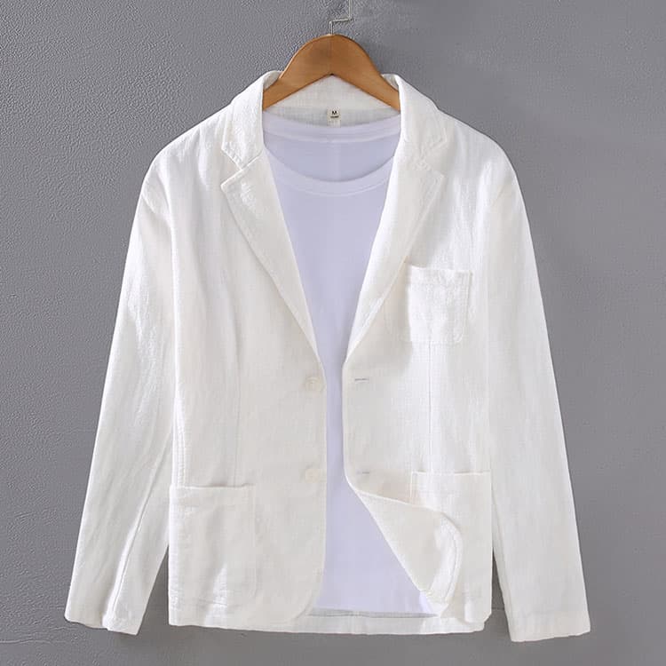 2024 Autumn Men Tops High End All Match Personality Youth Loose Cotton and Linen Casual Suit