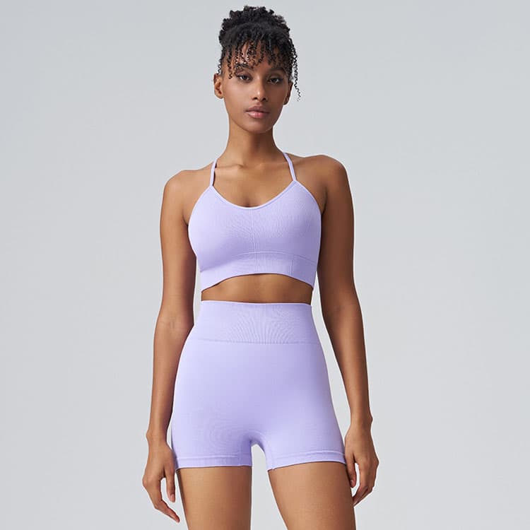 2024 Summer Hot Selling Seamless Simple Solid Color Short Women Sports Yoga Wear