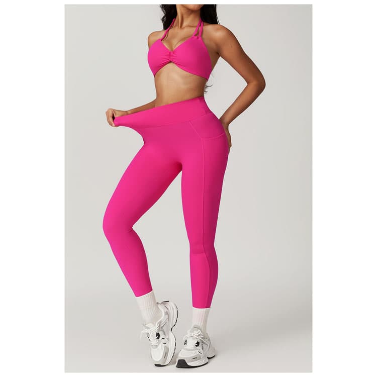 Quick Drying Tight Hip Lifting Yoga Pants Brushed High Waist Fitness Pants Outer Wear Running Sports Leggings