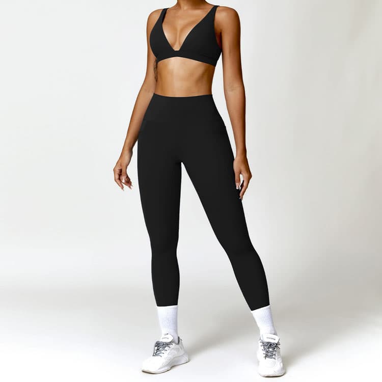 New Yoga Bra and Pants Sets Scrunch Butt Leggings With Sports Bra Long Pants and Sports Bra Set Fashion 2 Piece Set