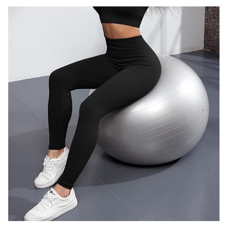 Wholesale Women Ribbed Seamless Yoga Pants High Waist Running Pants Scrunch Butt Leggings Yoga Pants Gym Leggings