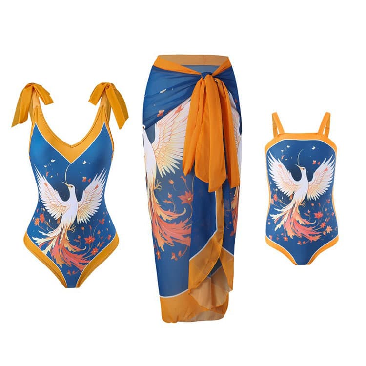 Mother and Daughter Bikini Set Animal Print Swimsuit Bodycon Swimsuit One Piece Swimsuit Bikini With Mesh Dress Cover up Sexy