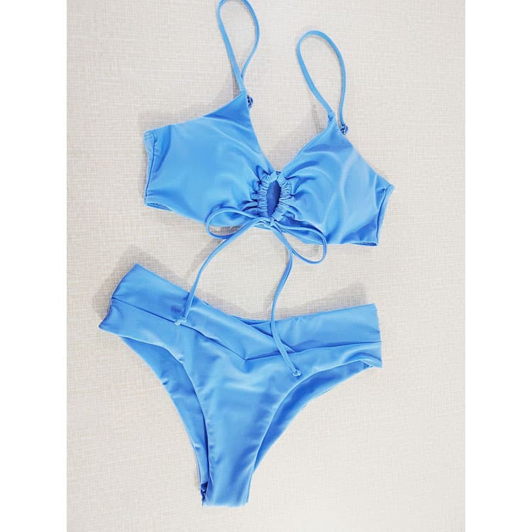 2024 Swimsuit Sexy Solid Color 2 Piece Bikini Beautiful Nude Girls Sexy Bikini for Mature Woman Suppliers Triangle Bikini
