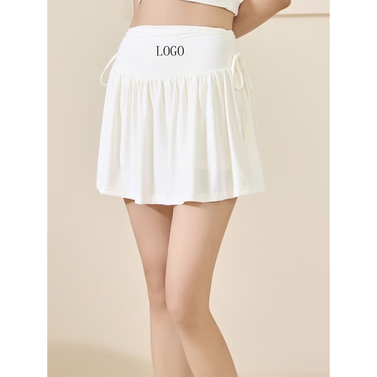 2025 Fitness High Waist Tennis Skirt Solid Color Women Yoga Skirt One Piece with Short Pleated Sport Running Skirt